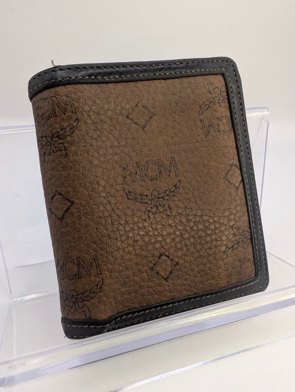 Authentic MCM Men's Chocolate Visetos Bifold Wallet Brown Monogram